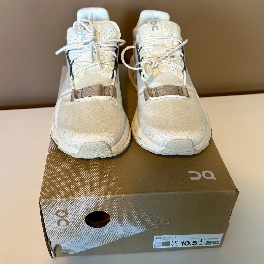 On Women's Cloudnova 2 Sneakers in Ice/Sand - Picture 3 of 3